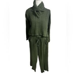 Pusco matching green knitted Hooded top medium pants green Brazilian vintage